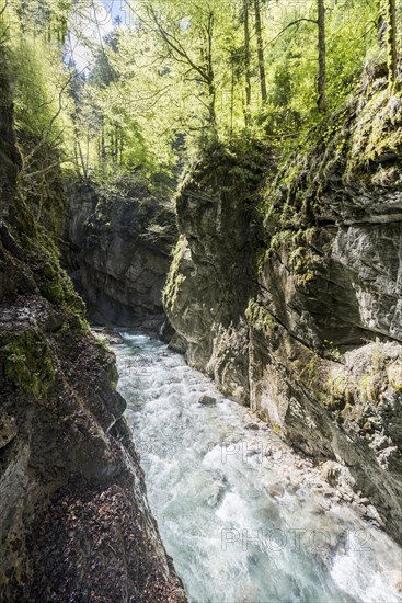 Partnach River flowing into Partnach Gorge