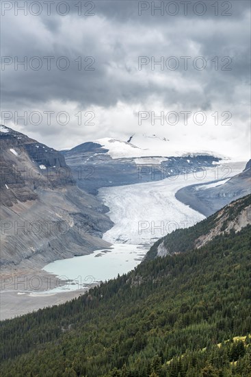 View in valley with glacier tongue