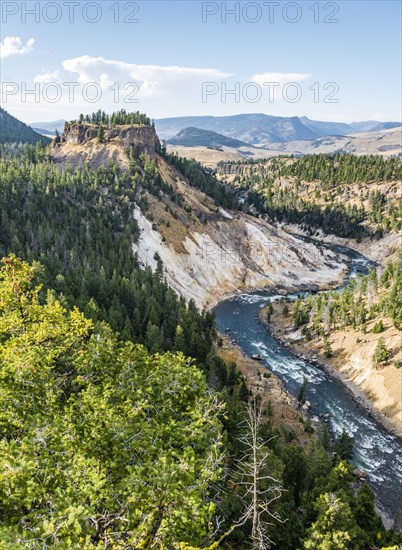 View from Calcite Springs Overlook to Yellowstone River