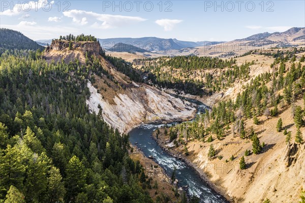 View from Calcite Springs Overlook to Yellowstone River