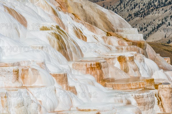 Sinter terraces with calcareous tuff deposits