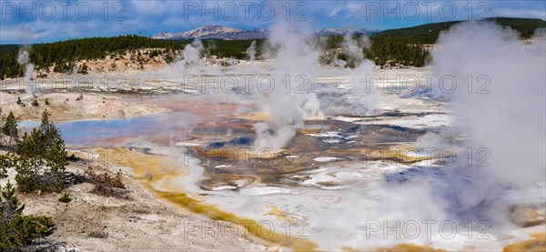 Steaming geysers