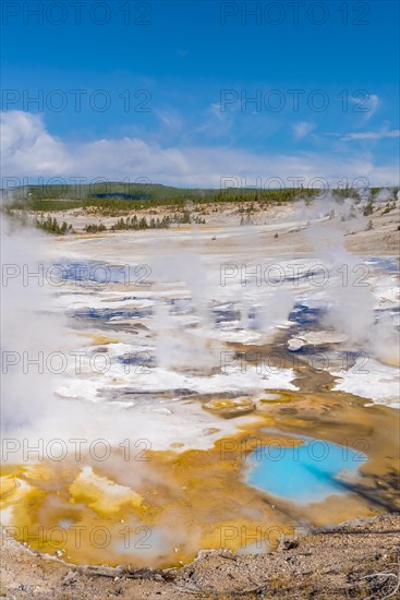 Steaming geysers