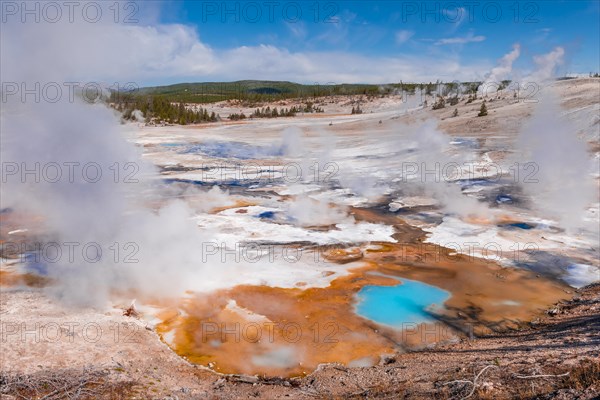 Steaming geysers