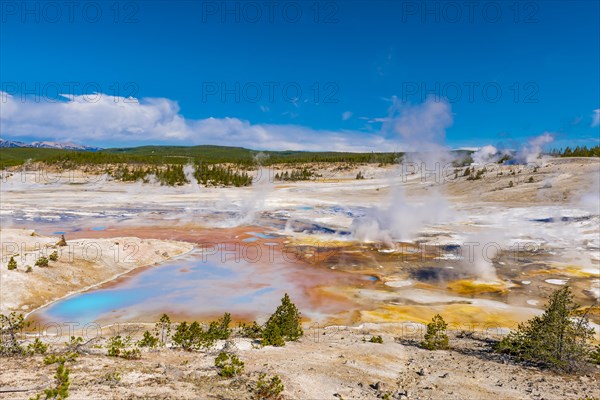 Steaming geysers