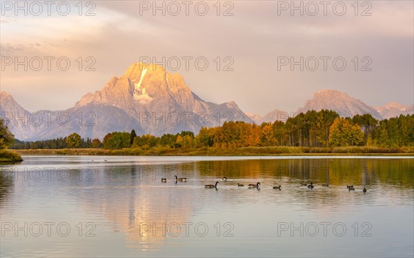 Mount Moran reflected in Snake River