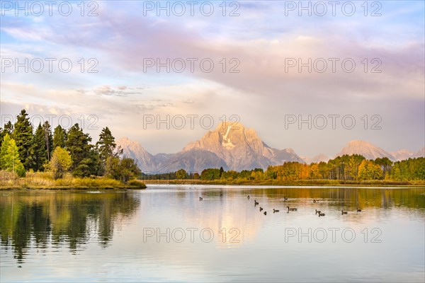 Mount Moran reflected in Snake River