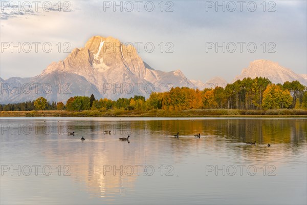 Mount Moran reflected in Snake River