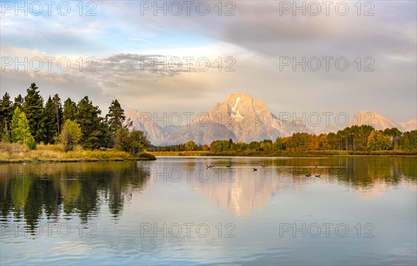 Mount Moran reflected in Snake River