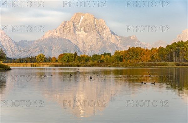 Mount Moran reflected in Snake River