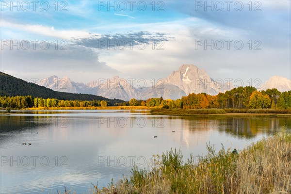 Mount Moran reflected in Snake River