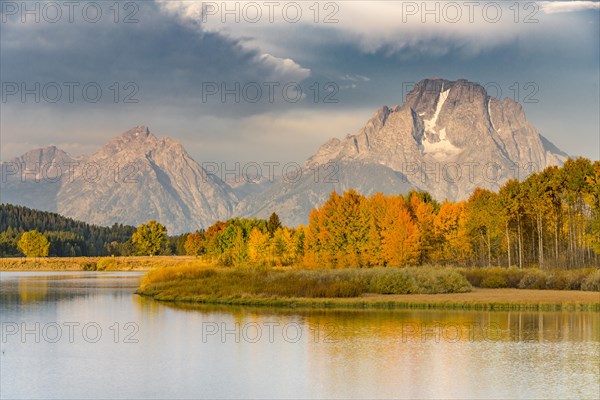 Mount Moran reflected in Snake River