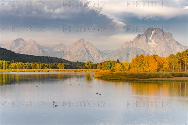 Mount Moran reflected in Snake River