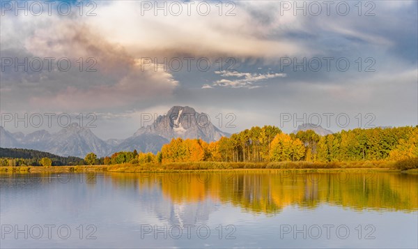 Mount Moran reflected in Snake River