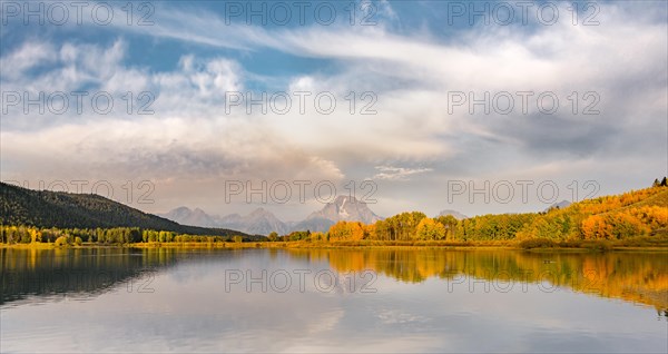 Mount Moran reflected in Snake River