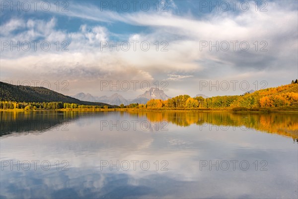 Mount Moran reflected in Snake River