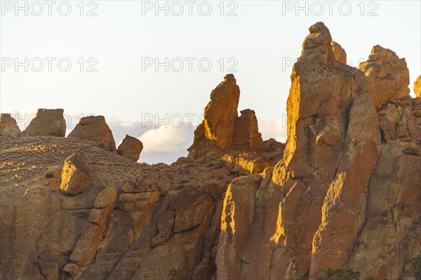 Rock formation The Christian Brothers in the evening light