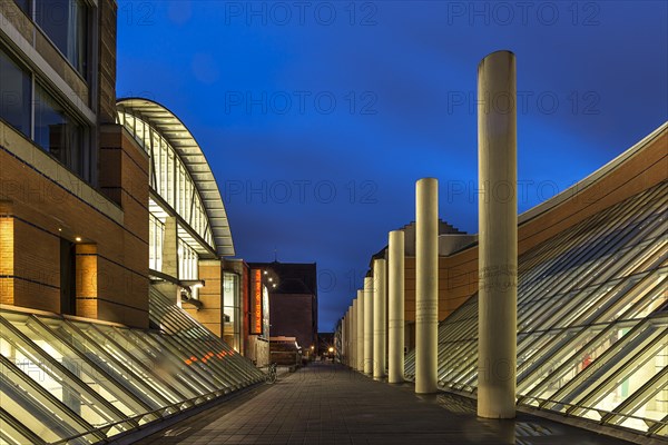 Germanic National Museum and Human Rights Road at dusk