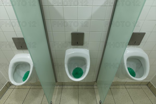 Urinals on a men's toilet