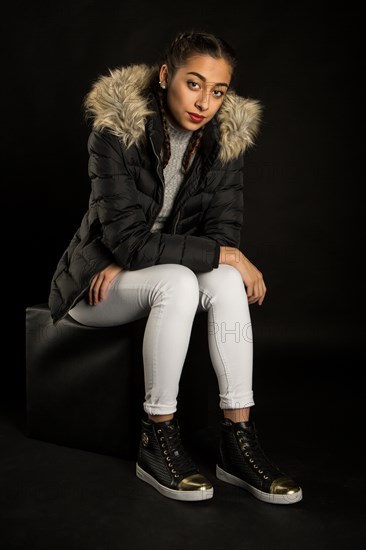 Young woman with winter outfit