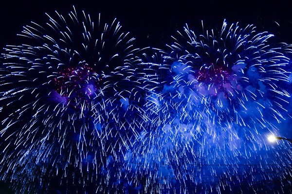 Fireworks in blue