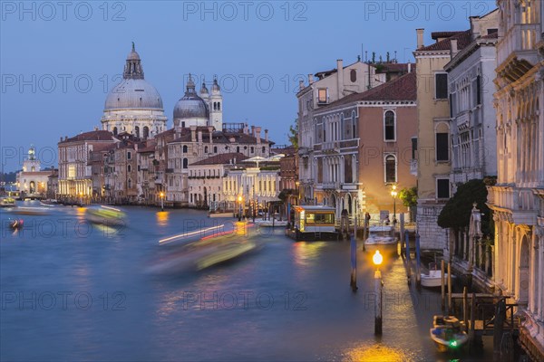 Grand Canal with light trails from water taxis