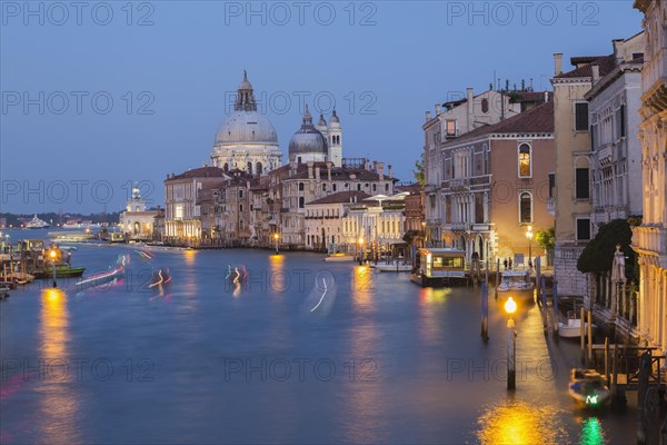 Grand Canal with light trails from water taxis