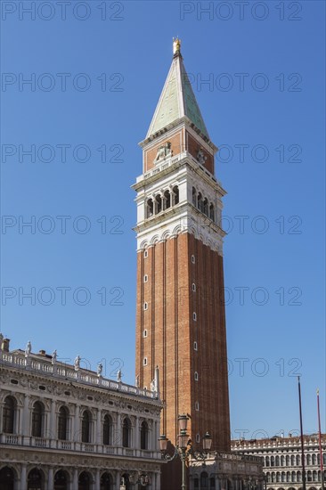 Biblioteca Nazionale Marciana and the Campanile bell tower in St Mark's Square