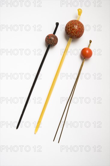 Japanese hair barrette on white background