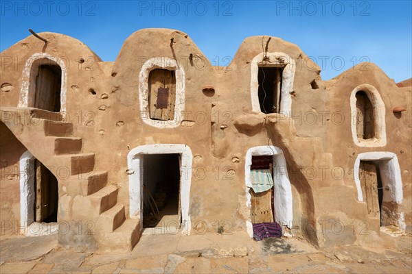 Northern Sahara mud brick Berber ghorfas