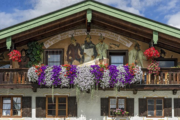 Farmhouse with Luftlmalerei wall paintings and floral decoration