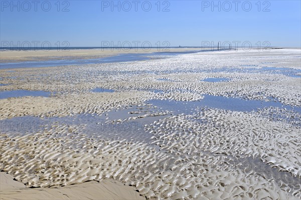 Sandy beach at draining water