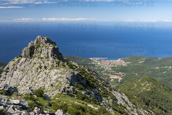 View towards Marciana Marina from Mount Capanne