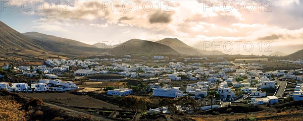 View of Uga surrounded by volcanic cones