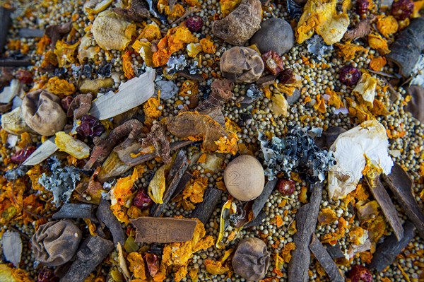 Colourful spices in a Souk in Abha