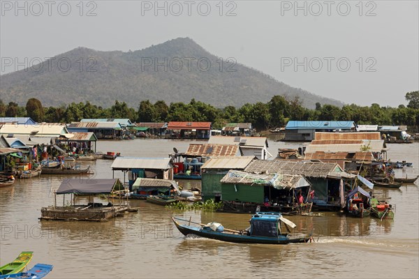 Floating villages with stilt houses