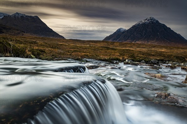 River Etive in foreground with summit of Stob Dearg in background