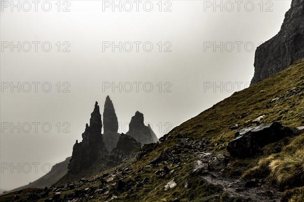 Old Man of Storr Rock in the Fog