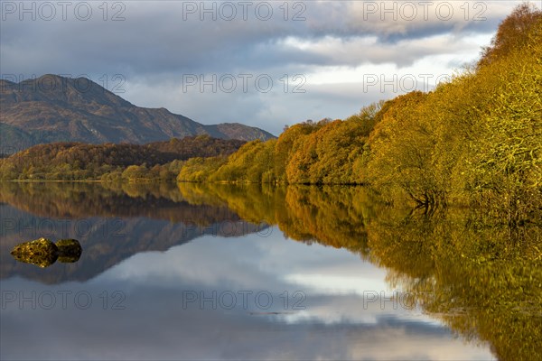 Reflection in Loch Katrine with Highlands