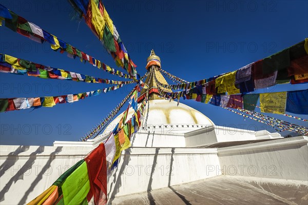 Prayer flags at Boudhanath Stupa