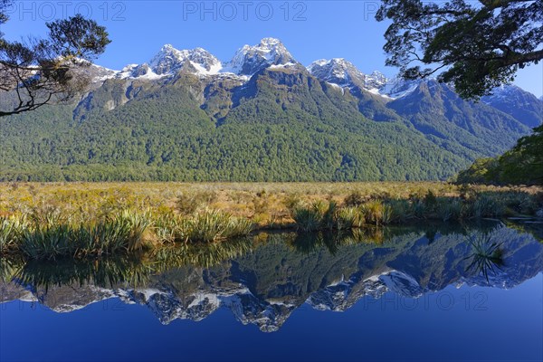 Mirror Lake with reflections of mountains