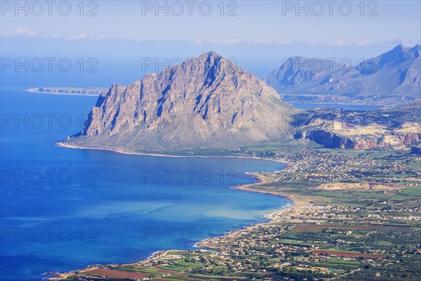 View to coast of Trapani and Monte Cofano