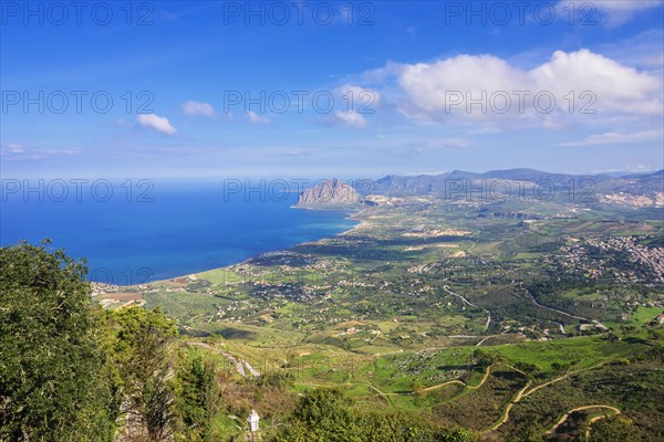 View to coast of Trapani and Monte Cofano