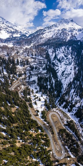 Aerial view Malojapass in spring