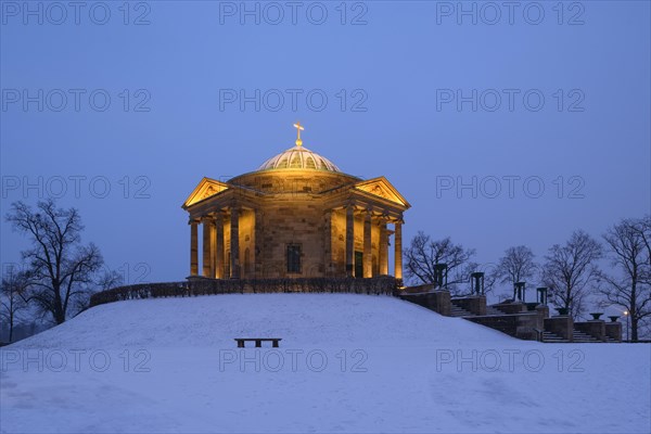 Grave chapel in winter