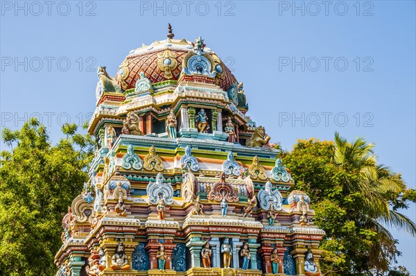Colorful and decorated Hindu temple