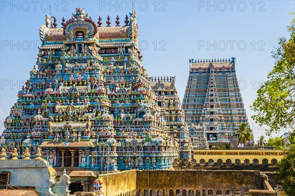 Colorful and ornate Hindu temples