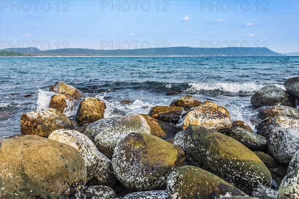 Rocky shoreline of Long Beach