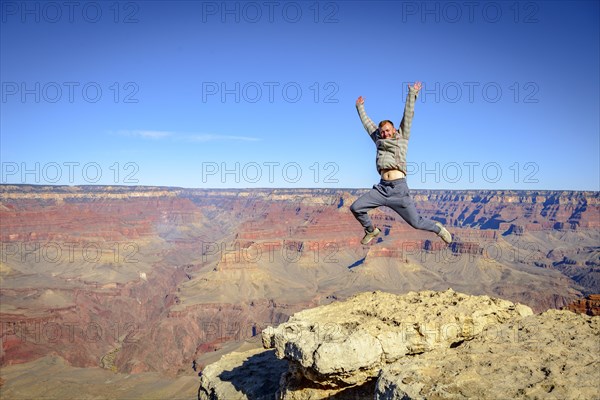 Young man jumping