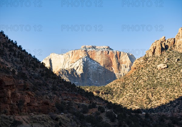 View through Zion Canyon to the Altar of Sacrifice